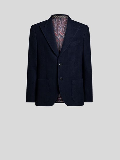 SINGLE-BREASTED KNIT CASHMERE AND WOOL JACKET