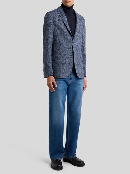 SINGLE-BREASTED WOOL JACQUARD BLAZER