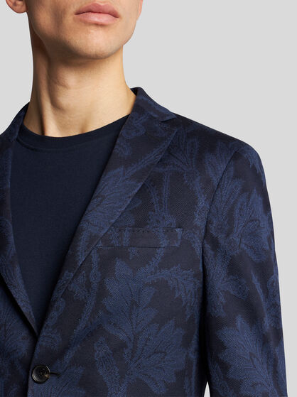 FLORAL LEAFY JACQUARD BLAZER