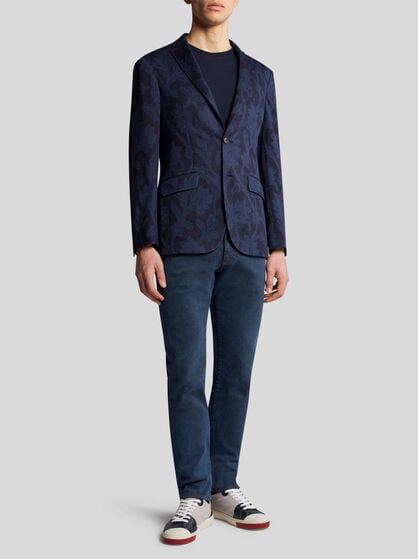 FLORAL LEAFY JACQUARD BLAZER