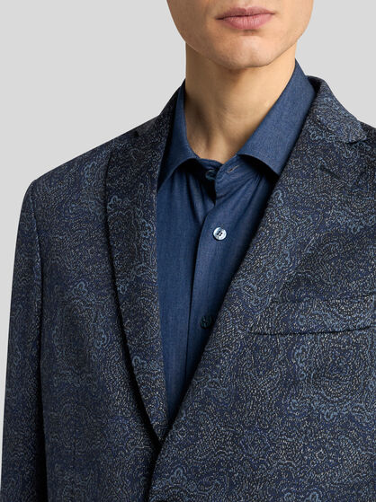 SINGLE-BREASTED JACQUARD JERSEY JACKET
