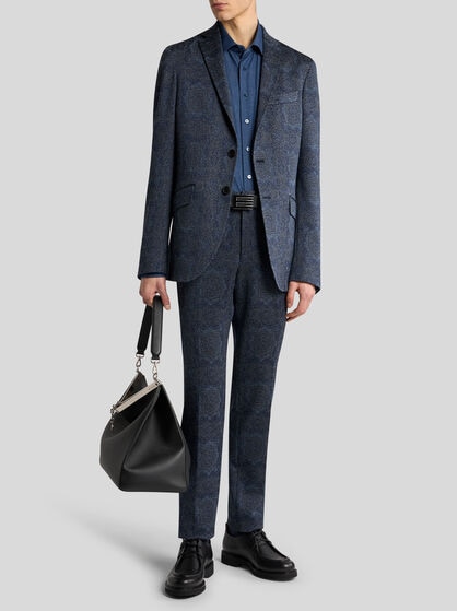 SINGLE-BREASTED JACQUARD JERSEY JACKET