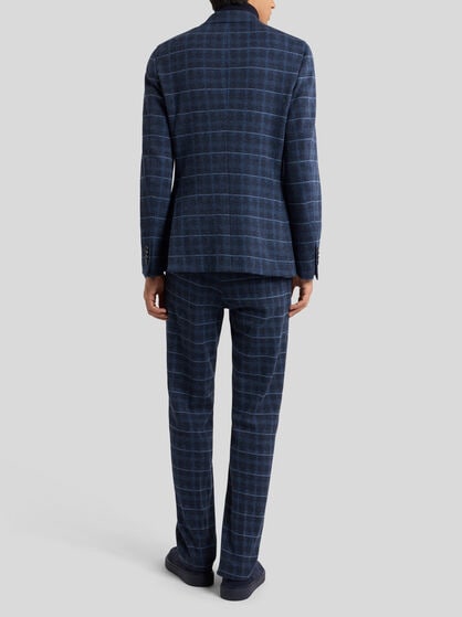 SINGLE-BREASTED JACKET WITH CHECK MOTIF