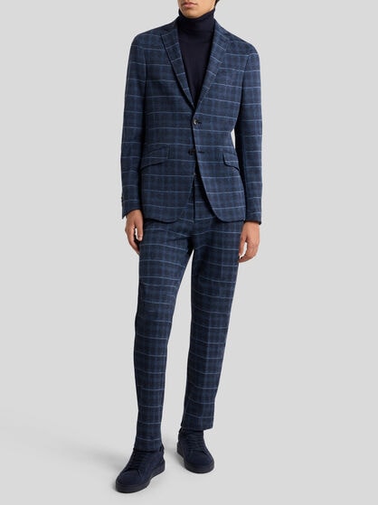 SINGLE-BREASTED JACKET WITH CHECK MOTIF