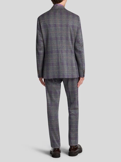 PRINCE-OF-WALES COTTON/LINEN BLEND BLAZER