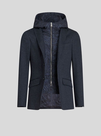 JACQUARD BLAZER WITH HOOD