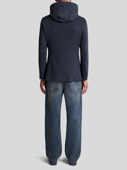 JACQUARD BLAZER WITH HOOD