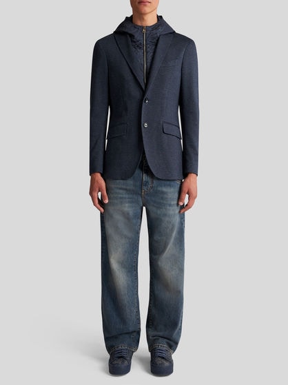 JACQUARD BLAZER WITH HOOD