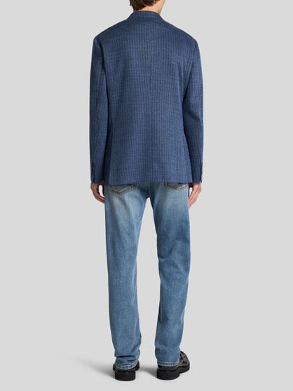 LINEN-BLEND JERSEY BLAZER
