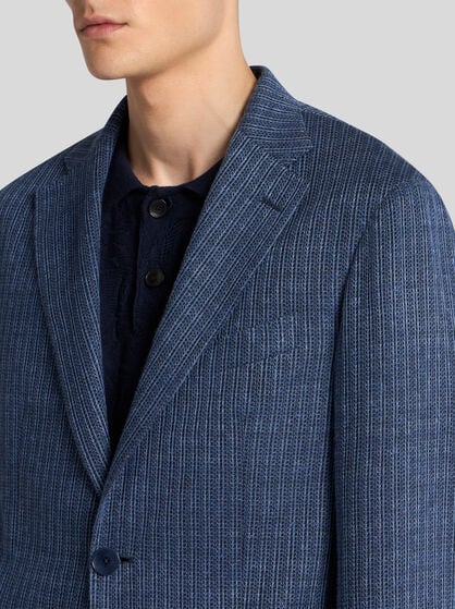 LINEN-BLEND JERSEY BLAZER