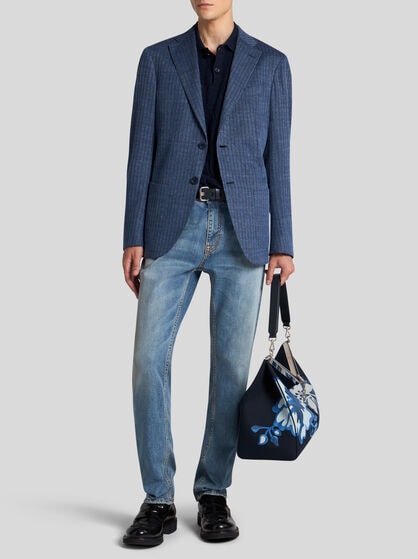 LINEN-BLEND JERSEY BLAZER