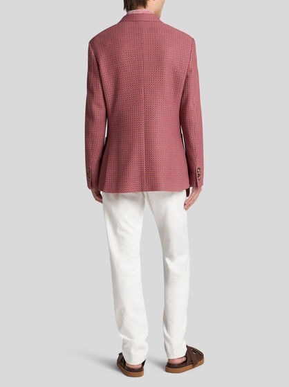 COTTON JERSEY BLAZER WITH MICRO-PATTERN
