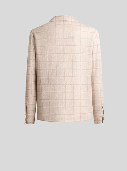 LINEN-BLEND JERSEY SHACKET