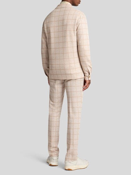 LINEN-BLEND JERSEY SHACKET