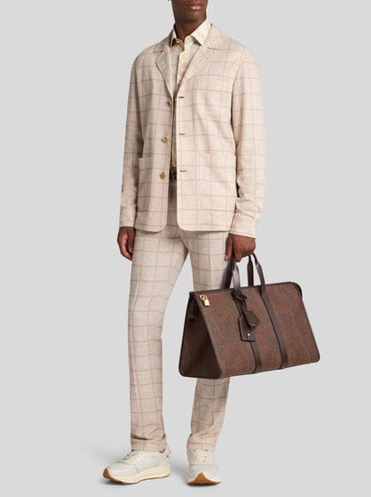 LINEN-BLEND JERSEY SHACKET