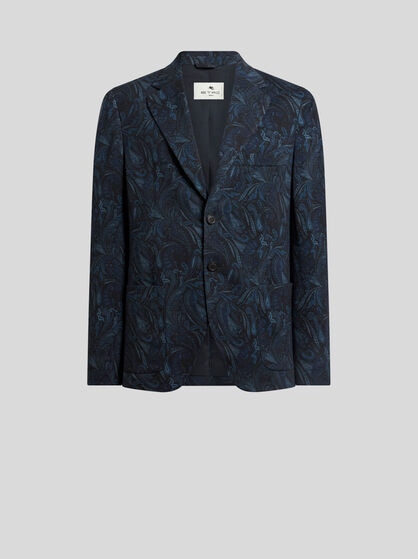 WOOL-BLEND JERSEY TRAVEL JACKET WITH PAISLEY MOTIF