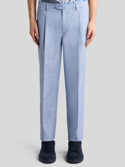 PAISLEY COTTON JACQUARD TROUSERS