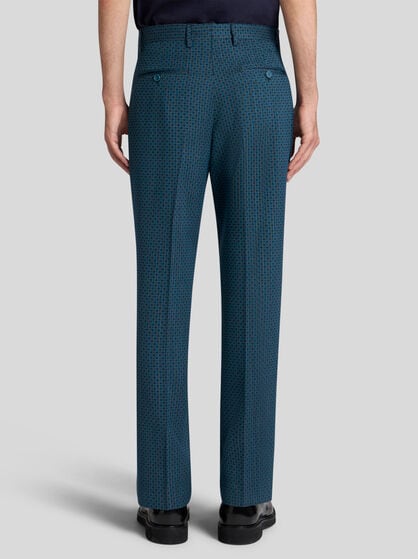 WOOL TROUSERS WITH MICRO MOTIF