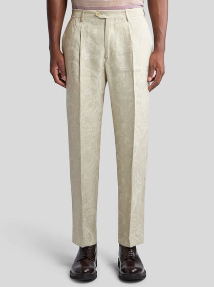 リネンジャカード パンツ