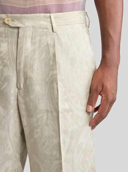 リネンジャカード パンツ