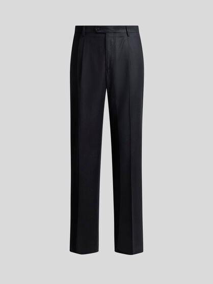 WOOL FLANNEL TROUSERS WITH CREASE DETAIL