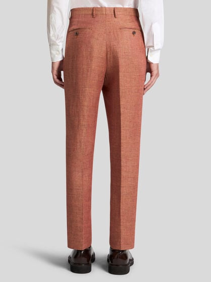 LINEN AND COTTON SLUB TROUSERS