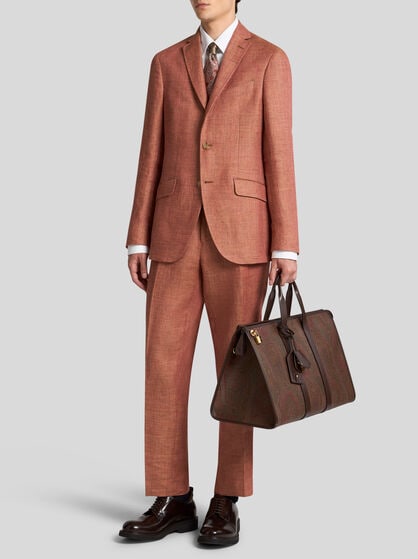 LINEN AND COTTON SLUB TROUSERS