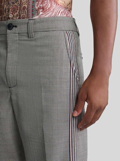 WOOL HOUNDSTOOTH TROUSERS
