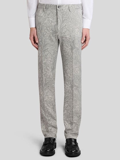 COTTON JACQUARD TROUSERS