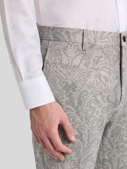 COTTON JACQUARD TROUSERS