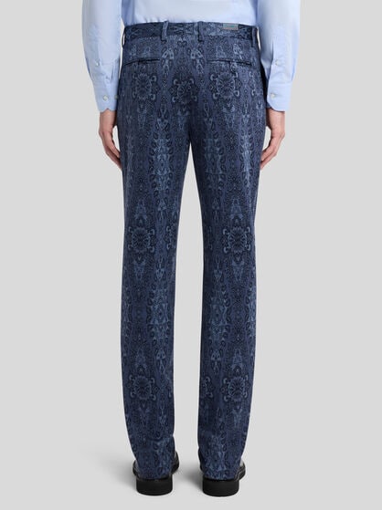 COTTON JACQUARD TROUSERS