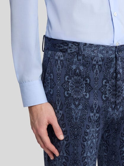 COTTON JACQUARD TROUSERS