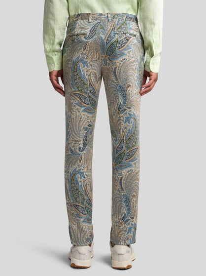 TAILORED FOLIAGE-DESIGN TROUSERS