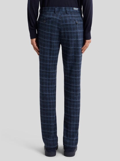 CHECK JERSEY TROUSERS