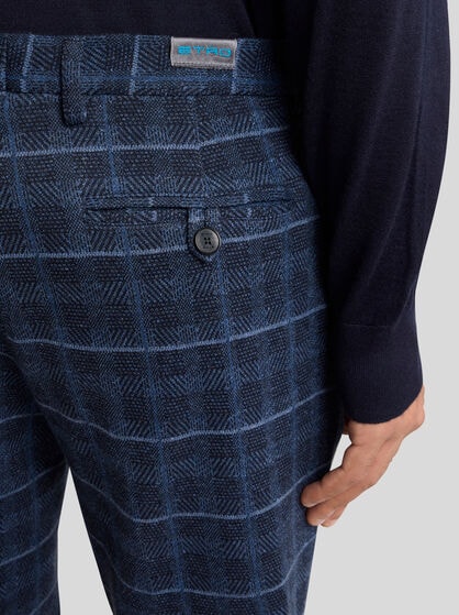 CHECK JERSEY TROUSERS