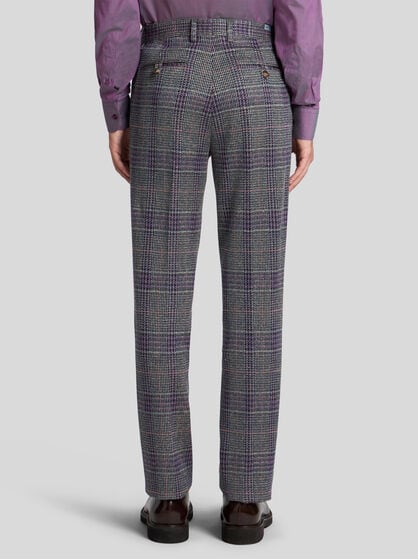 CHECK COTTON-BLEND TROUSERS