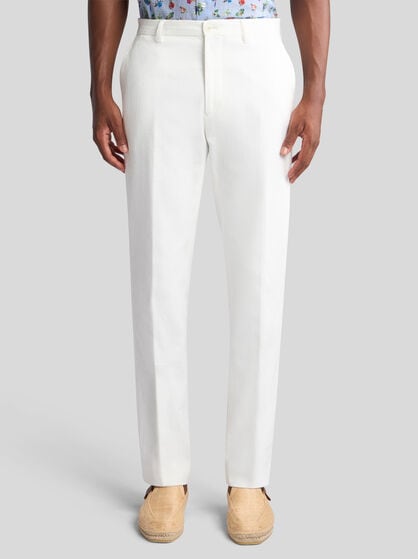 FOLIAGE-DESIGN COTTON TROUSERS