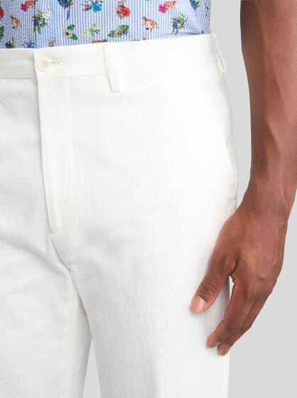 FOLIAGE-DESIGN COTTON TROUSERS