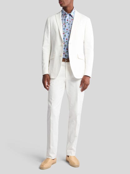 FOLIAGE-DESIGN COTTON TROUSERS