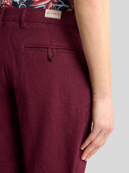 COTTON JACQUARD TROUSERS