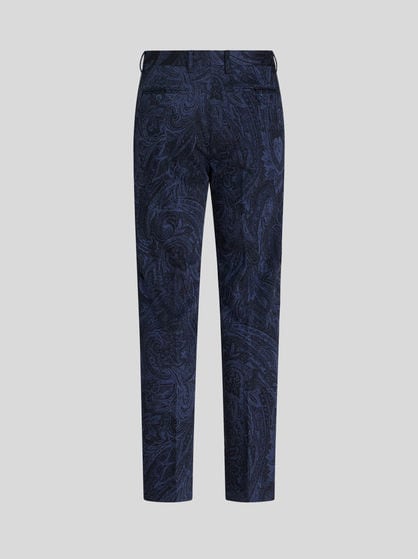 PAISLEY COTTON JACQUARD TROUSERS