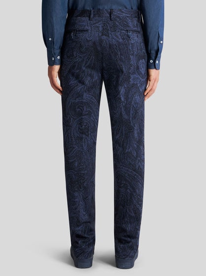 PAISLEY COTTON JACQUARD TROUSERS