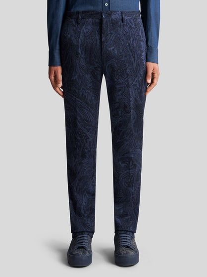 PAISLEY COTTON JACQUARD TROUSERS