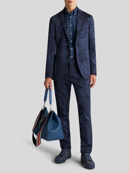 PAISLEY COTTON JACQUARD TROUSERS