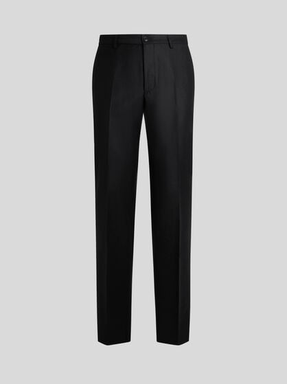WOOL FLANNEL TROUSERS WITH CREASE DETAIL
