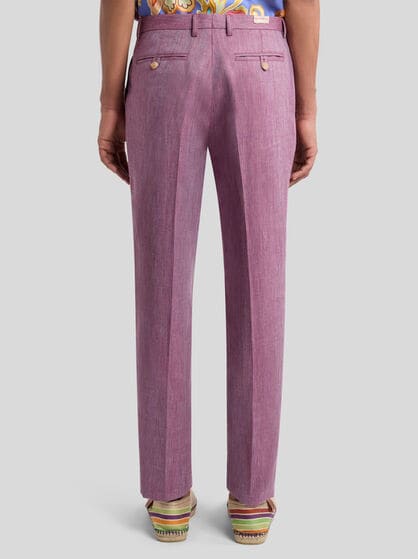 SLUB LINEN-BLEND TROUSERS