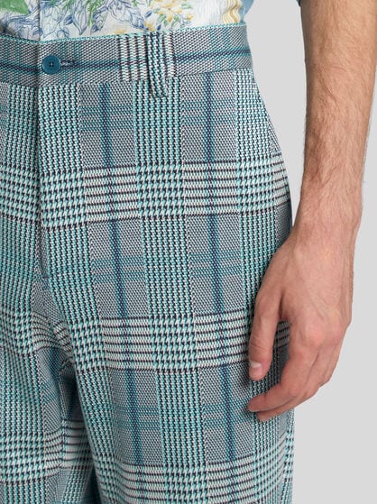 GLEN PLAID TROUSERS