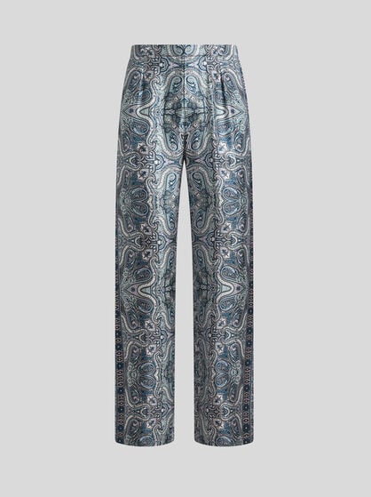 SILK TROUSERS JACKET WITH PLACED POCKET-SQUARE PAISLEY PRINT