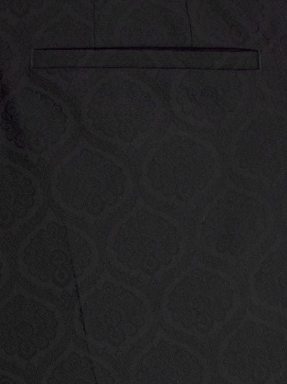 WOOL AND COTTON JACQUARD TROUSERS