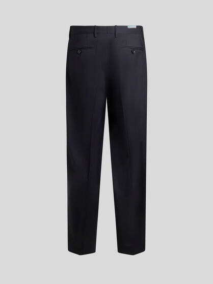 CARROT-LEG WOOL TROUSERS